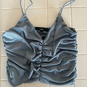 Lulus Tried and Trendy Light Blue Ruched Cami Top Size M
